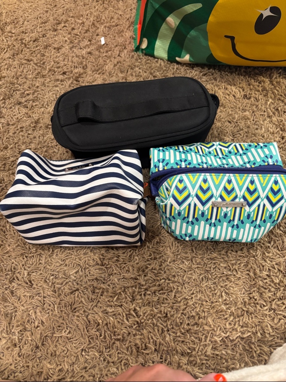 Stella & Dot Blue, Navy & Black Cosmetic Bag Trio